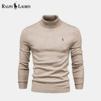 Men's Turtleneck Cable-Knit Wool Knit Sweater