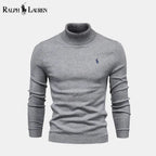 Men's Turtleneck Cable-Knit Wool Knit Sweater