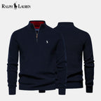 Men's Zip Cable-Knit Wool Knit Sweater