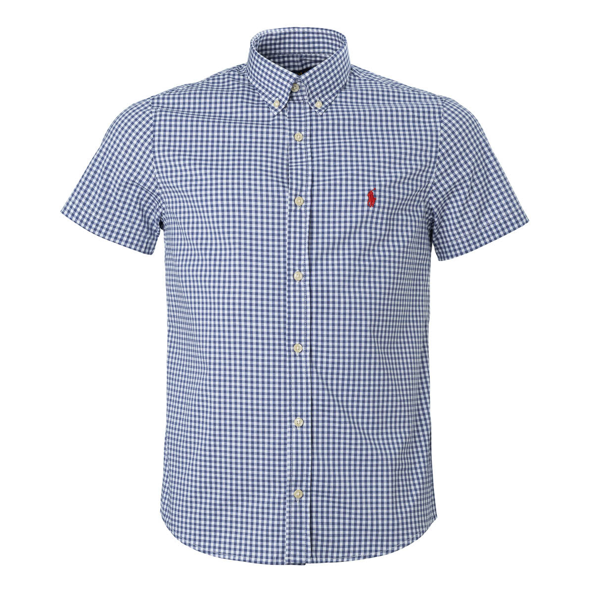 Men's RL Shirt Custom Fit Checked Navy