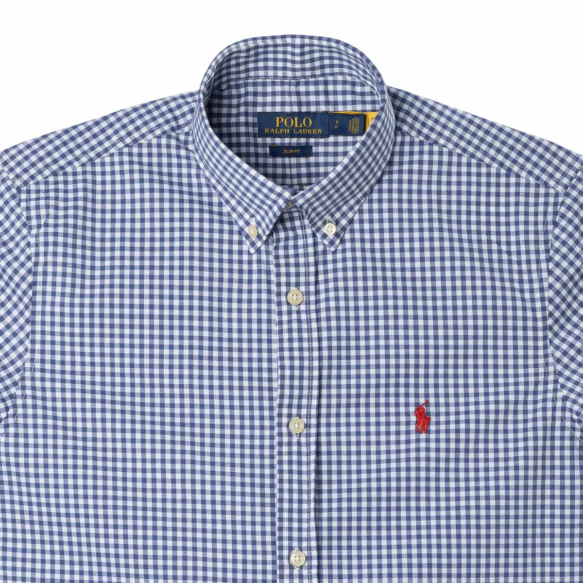 Men's RL Shirt Custom Fit Checked Navy