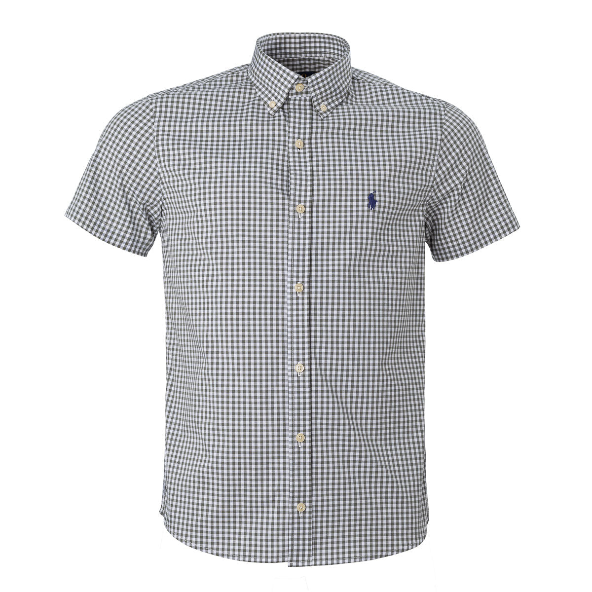 Men's RL Shirt Custom Fit Checked Gray