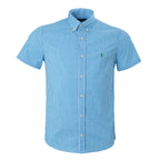 Men's RL Shirt Custom Fit Checked Blue