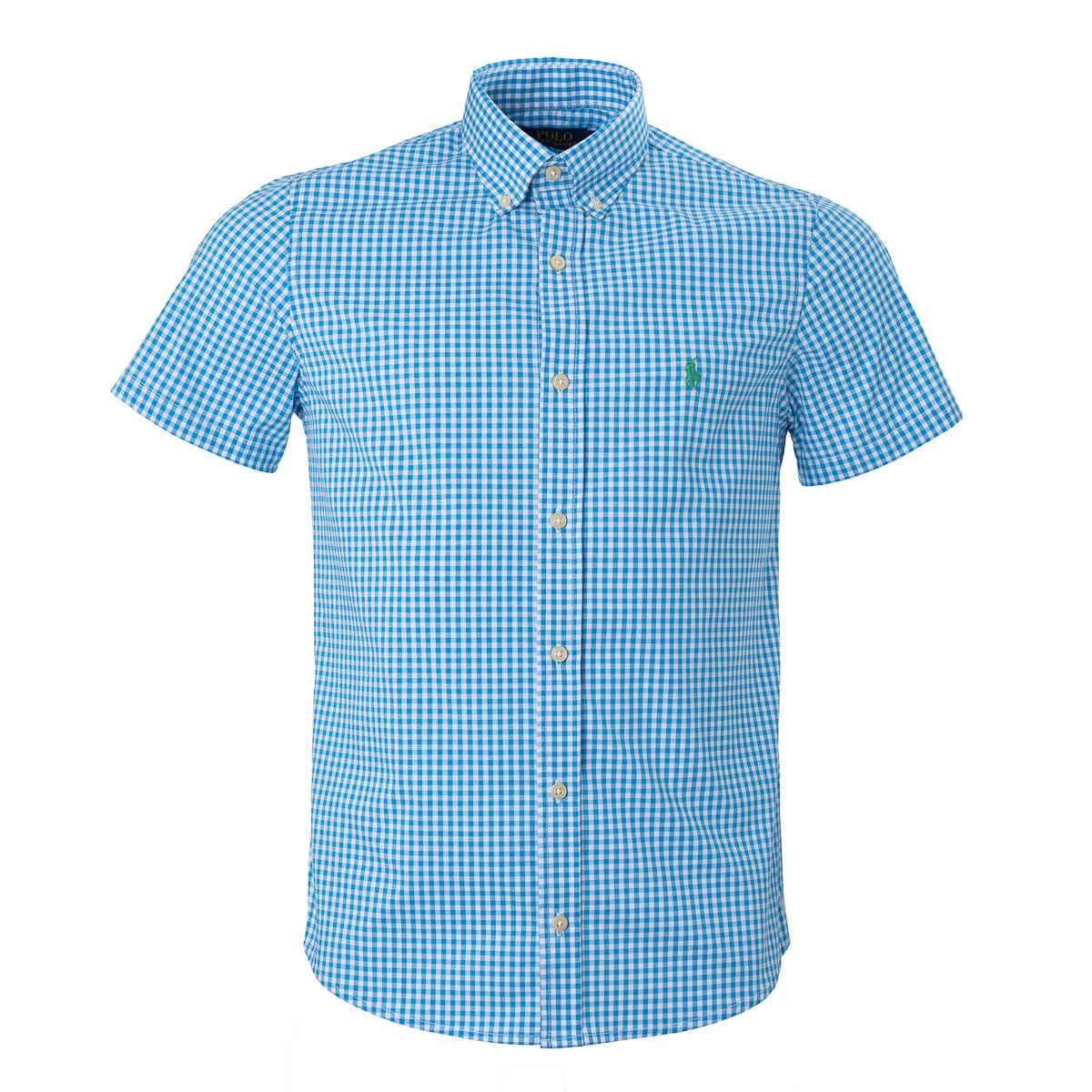 Men's RL Shirt Custom Fit Checked Blue