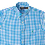 Men's RL Shirt Custom Fit Checked Blue