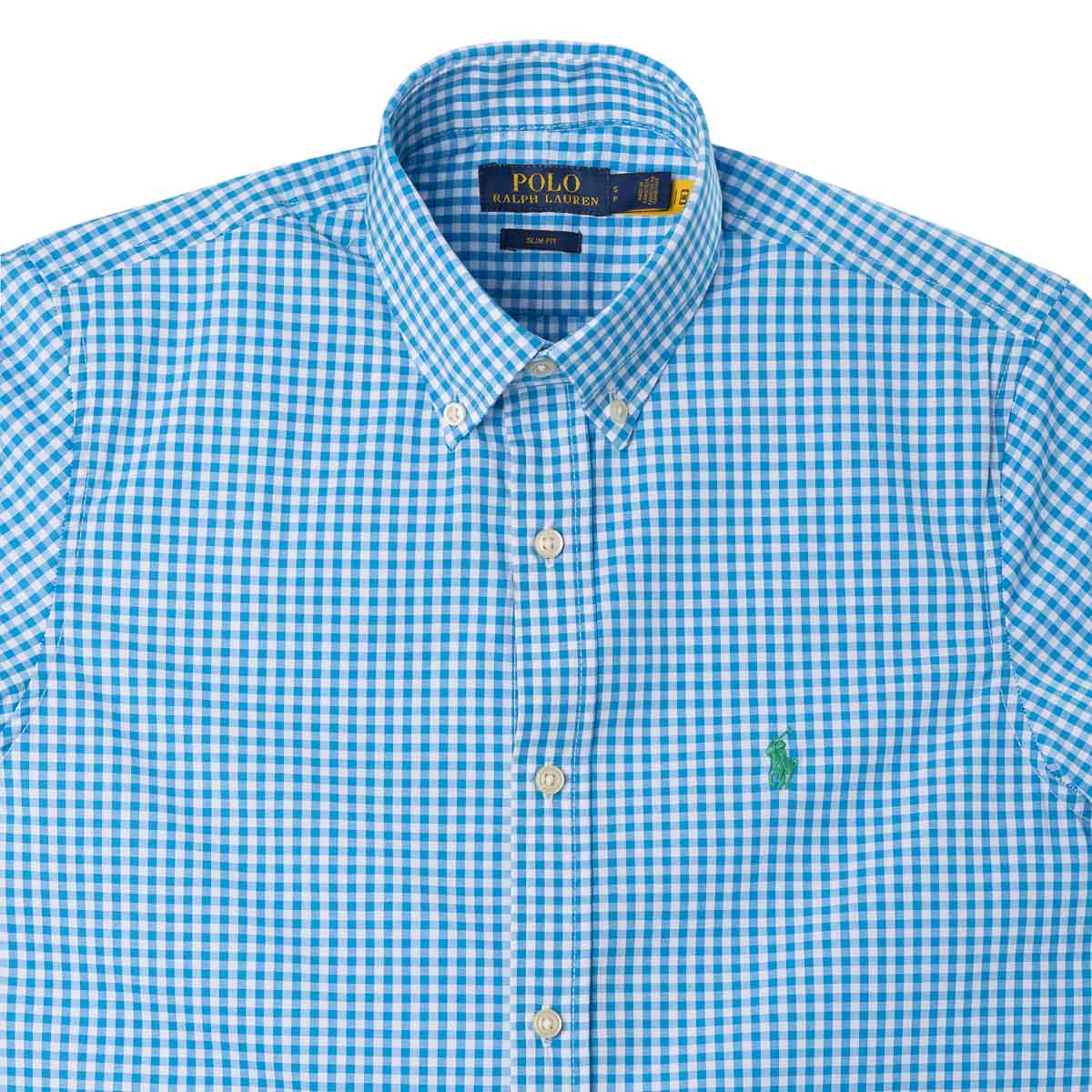 Men's RL Shirt Custom Fit Checked Blue