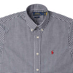 Men's RL Shirt Custom Fit Checked Black