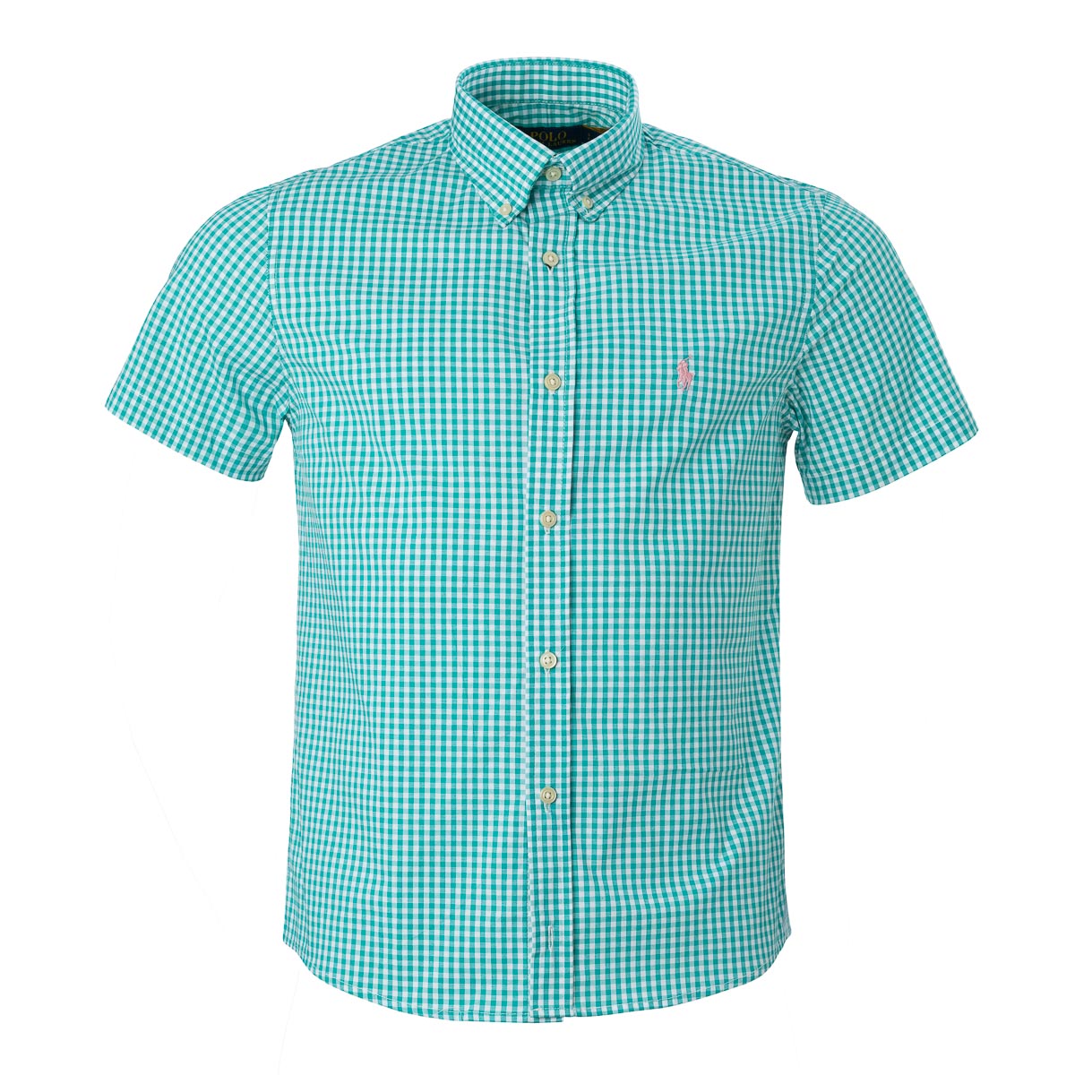 Men's RL Shirt Custom Fit Checked Green