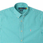 Men's RL Shirt Custom Fit Checked Green