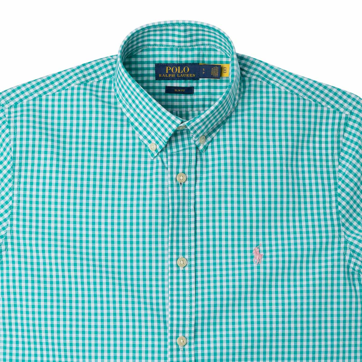 Men's RL Shirt Custom Fit Checked Green