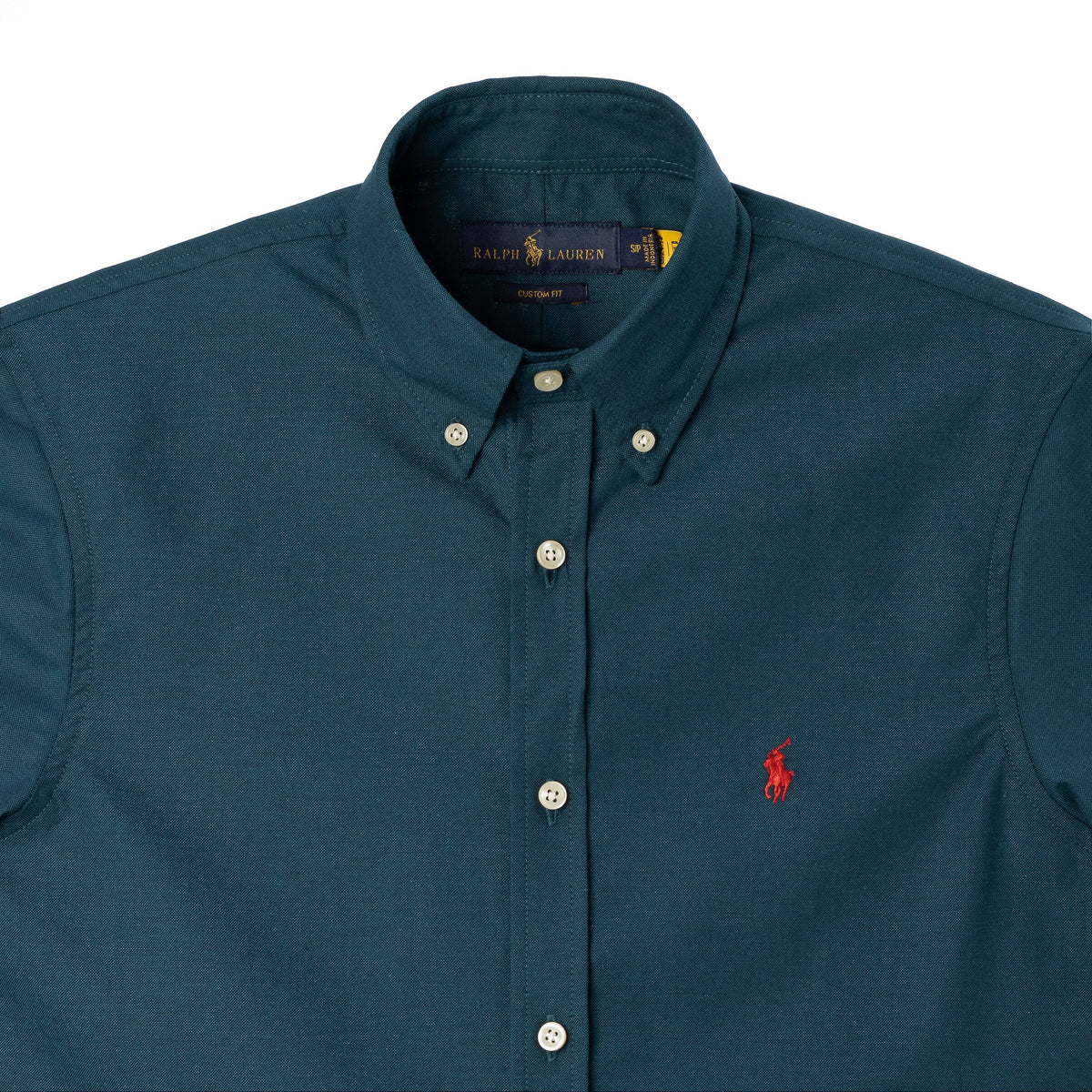 Men's RL Shirt Custom Fit Oxford Short-Sleeve - Petrol Blue