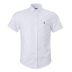 Men's RL Shirt Short-Sleeve Oxford Multicolor Pony - White