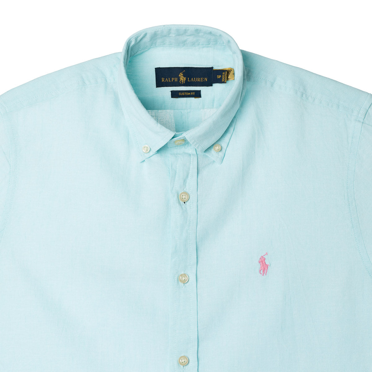 Men's RL Shirt Custom Fit Linen - Light Green