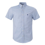 Men's RL Shirt Custom Fit Oxford Short-Sleeve - Blue