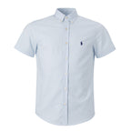 Men's RL Shirt Custom Fit Oxford Short-Sleeve - Light Blue