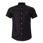 Men's RL Shirt Custom Fit Oxford Short-Sleeve - Black