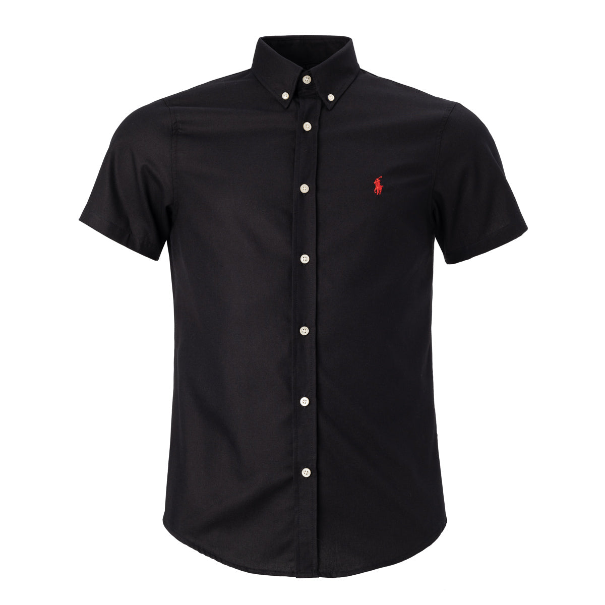 Men's RL Shirt Custom Fit Oxford Short-Sleeve - Black