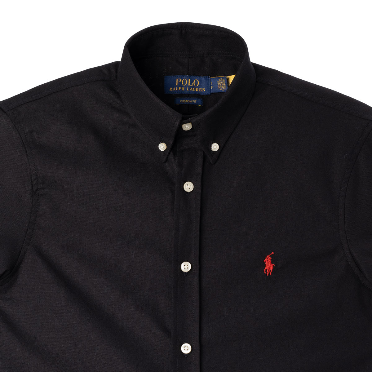 Men's RL Shirt Custom Fit Oxford Short-Sleeve - Black