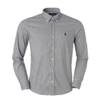 Men's RL Shirt Slim Fit Stretch Medium Plaid - Gray