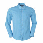 Men's RL Shirt Slim Fit Stretch Medium Plaid - Blue