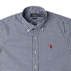 Men's RL Shirt Slim Fit Stretch Medium Plaid - Black