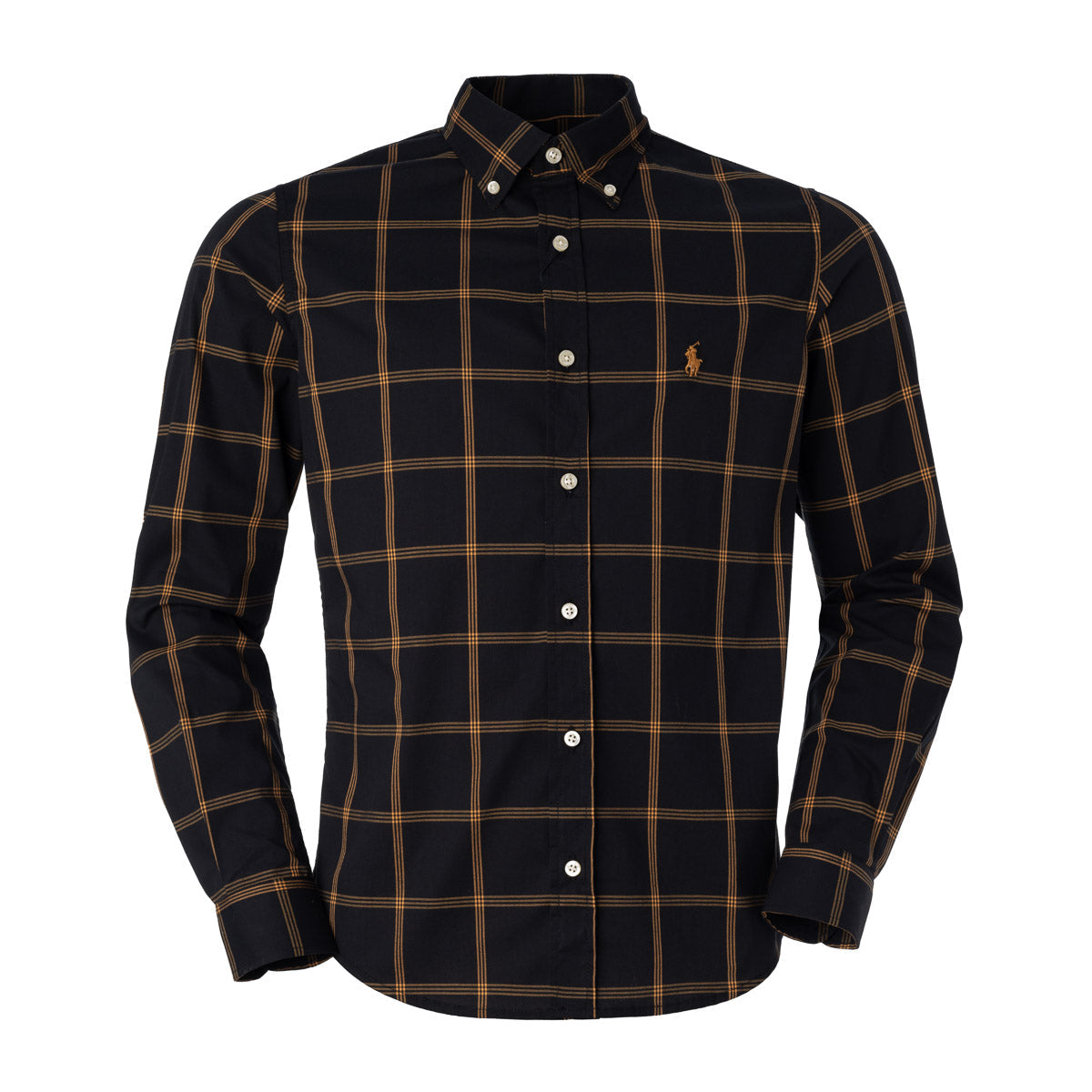 Men's RL Shirt Plaid - Black Orange