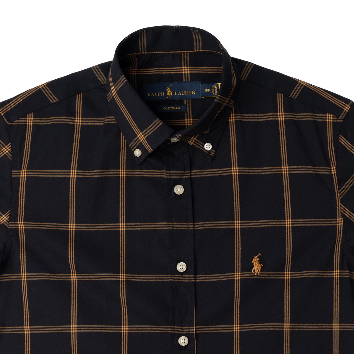 Men's RL Shirt Plaid - Black Orange