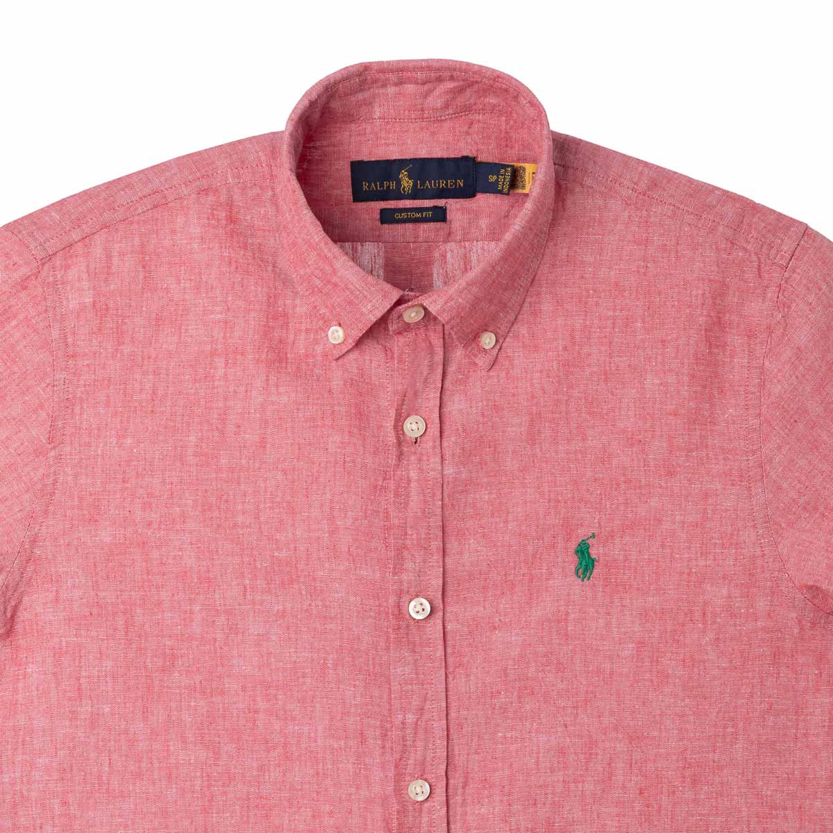 Men's RL Shirt Custom Fit Linen - Heather Red