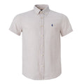 RL Men's Short Sleeve Linen Shirt - Ecru